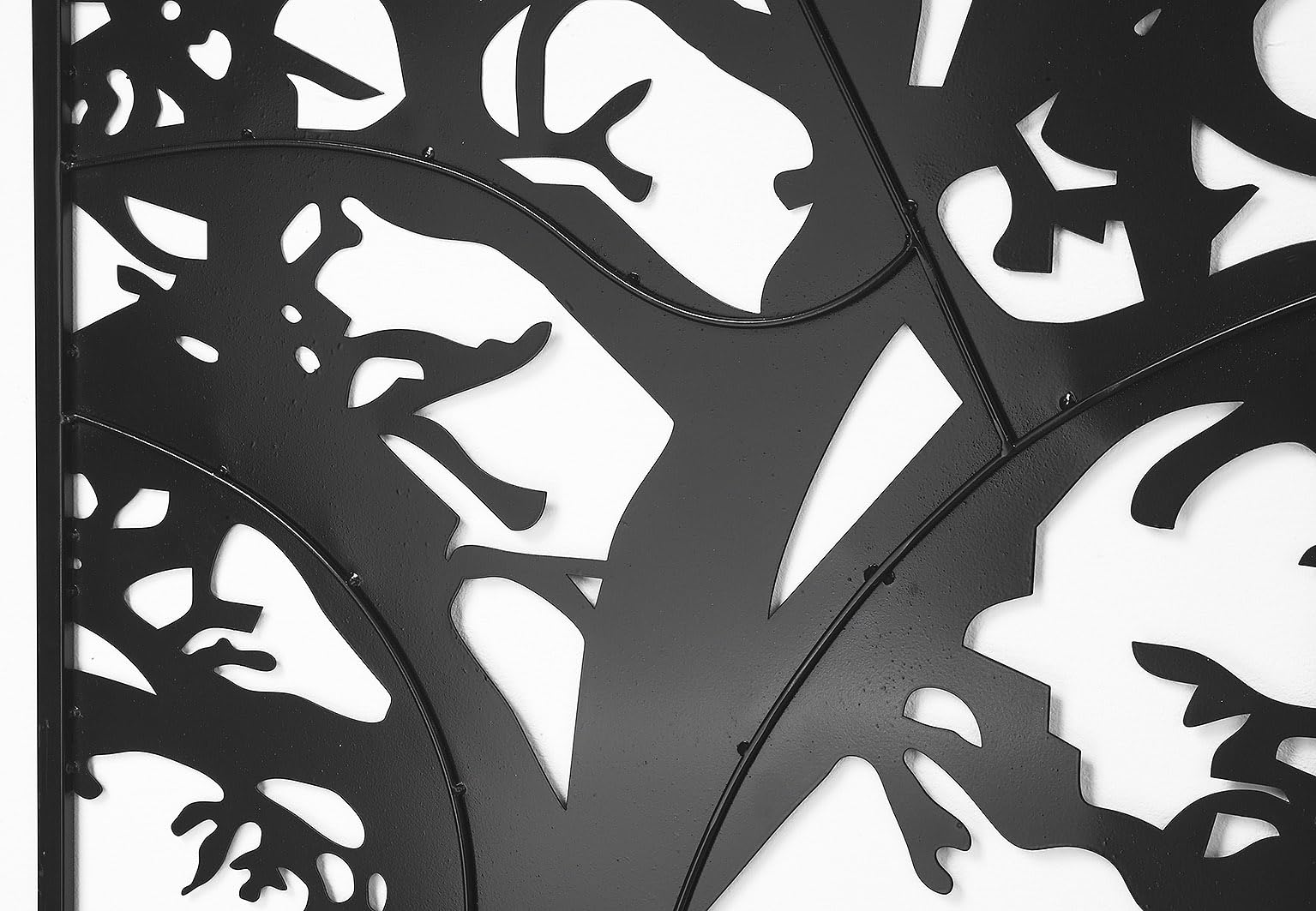 Kobolo Wandbild Wanddeko Metallbild TREE Metall dreiteilig Baum Schwarz