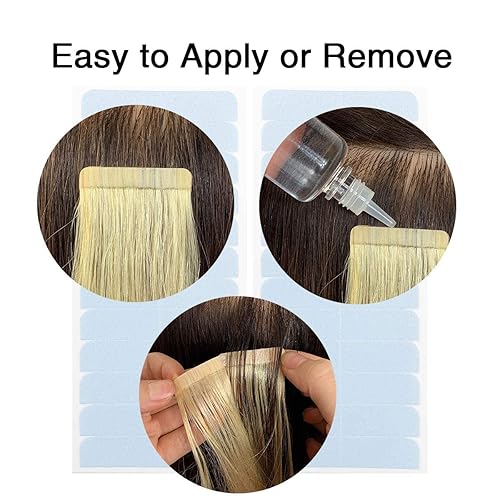Miniatura 6 de YILITE 120 Peices - Cinta adhesiva de doble cara para extensiones de cabello, 1.6 x 0.3 in, cinta adhesiva de cabello humano para cinta de repuesto