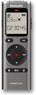 Philips DVT1170 VoiceTracer, Diktiergerät, Aufnahmegerät, 8GB, MicroSD-Steckplatz, 360°-Mikrofon