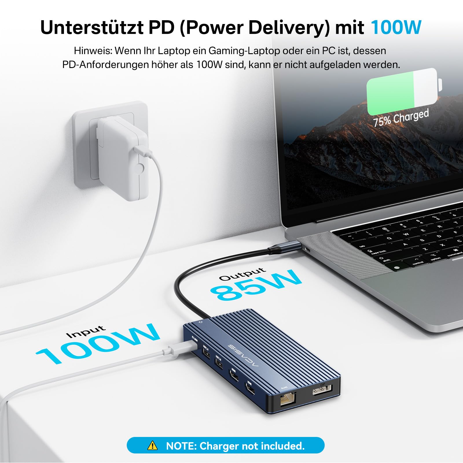 ACASIS USB C Hub 14-1 USB C Docking Station Dual Monitor, mit 2 HDMI+DP(4K60Hz), Ethernet, 3 USBC 10Gbps,100W PD, SD/TF 3.0, Audio, Laptop Docking Station für MacBook/Dell/HP/Lenovo (DS0202)