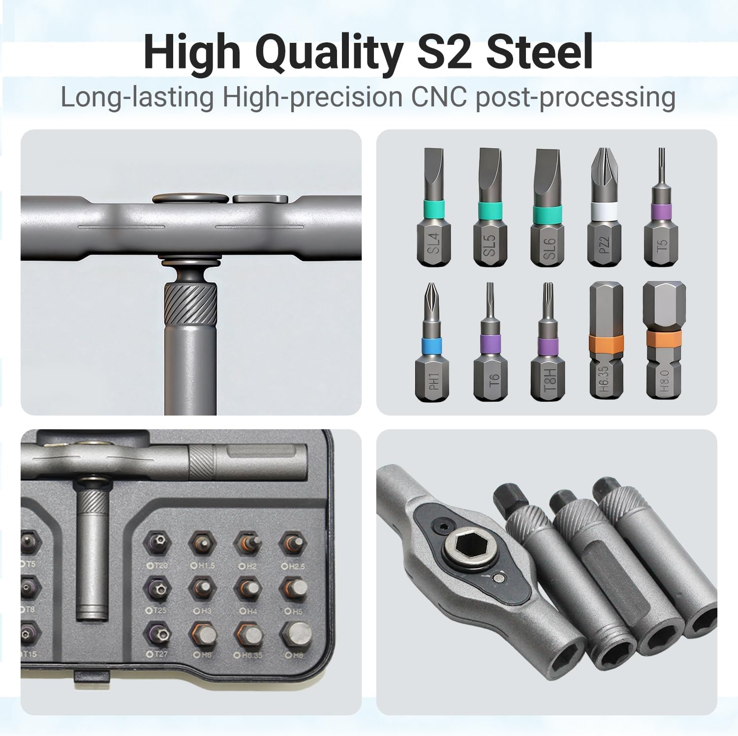 24 in 1 Magnetic Screwdriver sets, Multi Bit DIY Magnetic Screwdriver Set with Detachable Ratchet Handle, Suitable for Furniture Assembly, Precision Electrical Appliance Repair, Bicycle Tools
