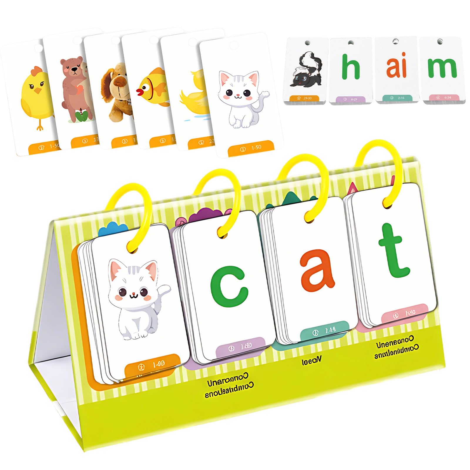 Alphabet Flash Cards, Phonics Games Set, Phonics Games, Portable Literacy Practice Cards for Home and Classroom Use, Flash Card Pack