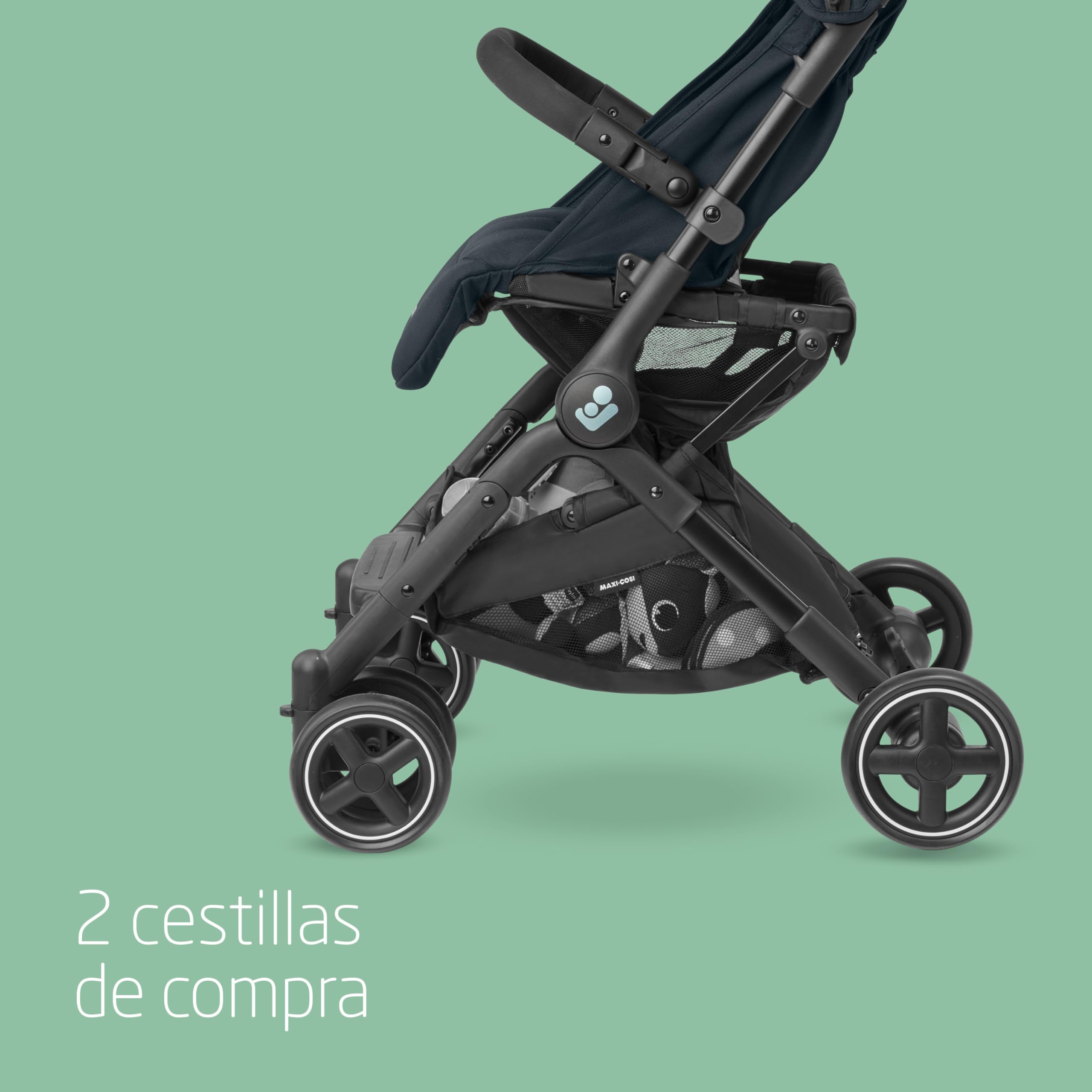 Maxi-Cosi Lara2, Silla de Paseo Ligera, 0-4 Años, 0-22 kg, Compacta, 3 Reclinaciones, Reclinación Total, Plegado Automático, Bandolera, Essential Graphite