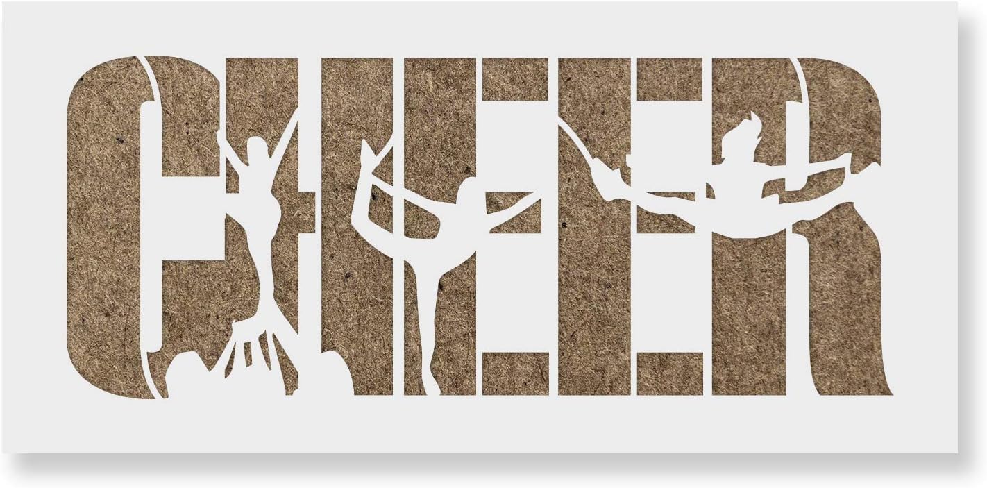 Cheer Cheerleader Stencil - Drawing Stencils, Wall Art, Mylar Stencils, Stencils for Painting, Laser Cut Stencils
