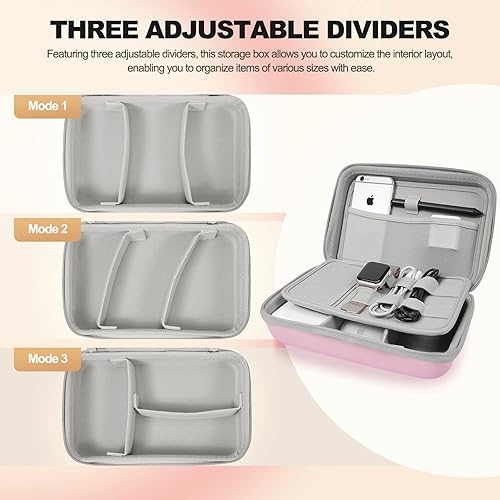 Miniatura 3 de Estuche organizador electrónico de viaje duro para cargadores de banco de energía, cables, unidad flash USB, tarjeta SD, electrónica y mochila,