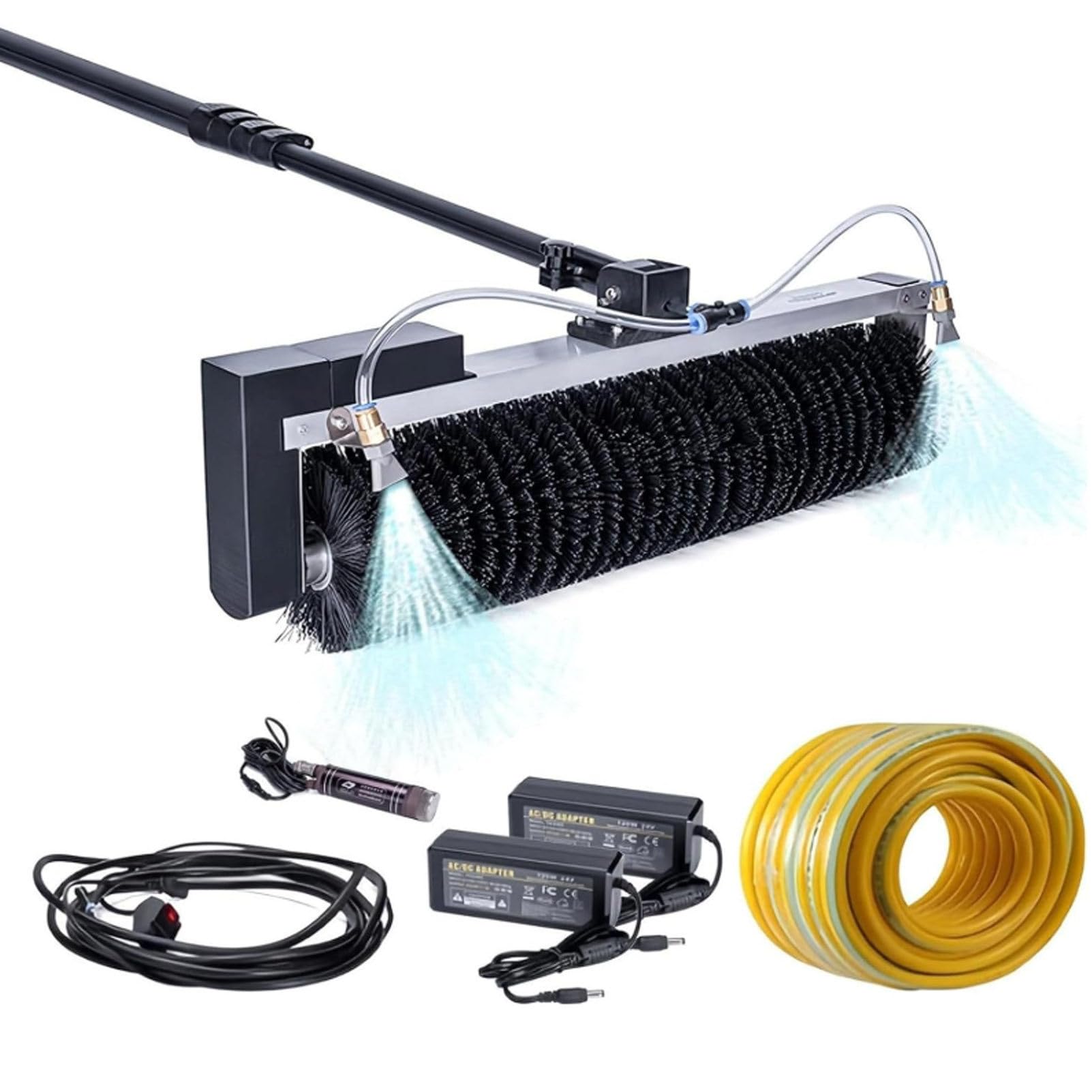 Electric Solar Photovoltaic Panel Cleaning, Telescopic Pole, Brush Head 360° Adjustable Angle Solar Panel Cleaning Brush, Strong Cleaning Power, Outdoor Washing Device LithiumBattery-3.5m/11.4ft