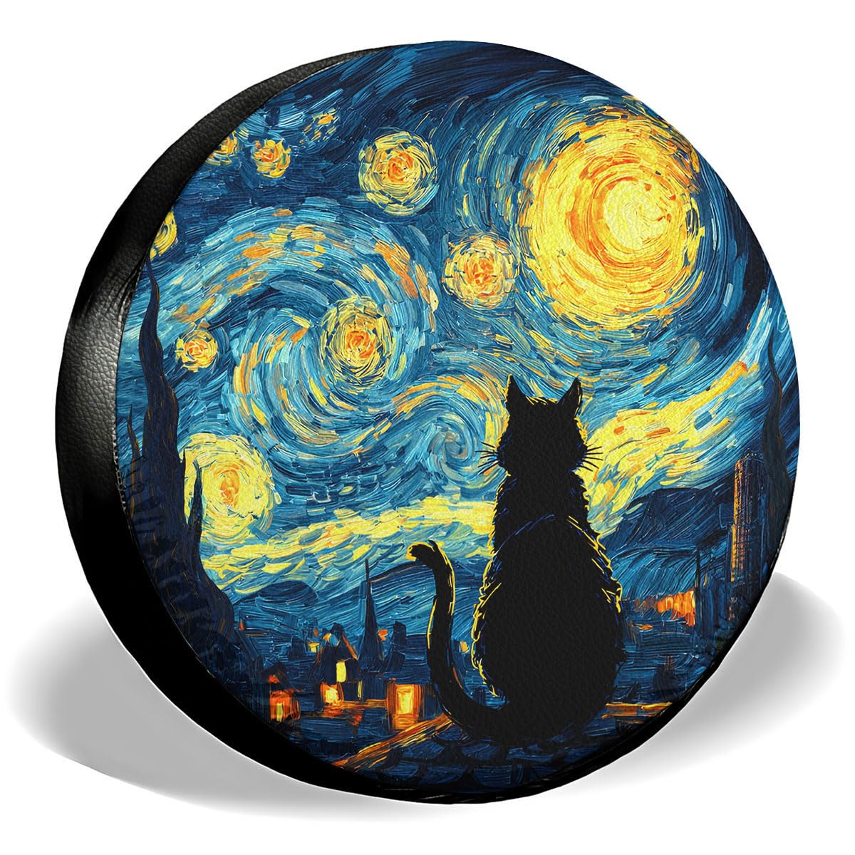 GENANY Starry Night Father's Day PVC Spare Tire Cover for RV Trailer, Waterproof, Size 16 Fits 29-31 Inch