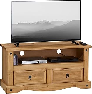 Corona 2 Drawer Flat Screen TV Unit Mexican Solid Pine