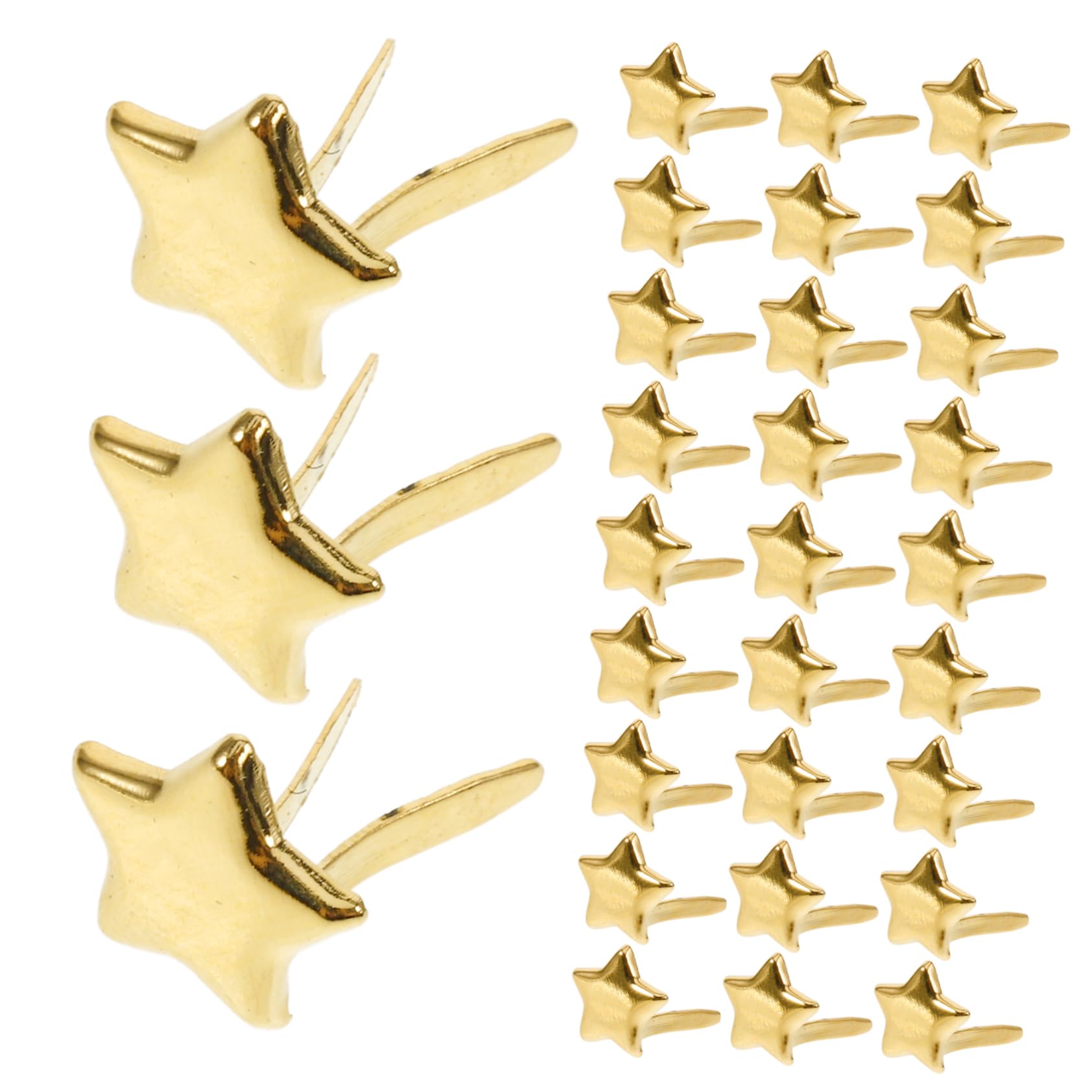 ARTIBETTER 100pcs Colored Nails Paper Brads Fastener Craft Brads Fasteners Clips Dressmaking Rivets Paper Fasteners Dressmaking Studs Pins Brads Crafting Haberdashery Sew Golden Metal