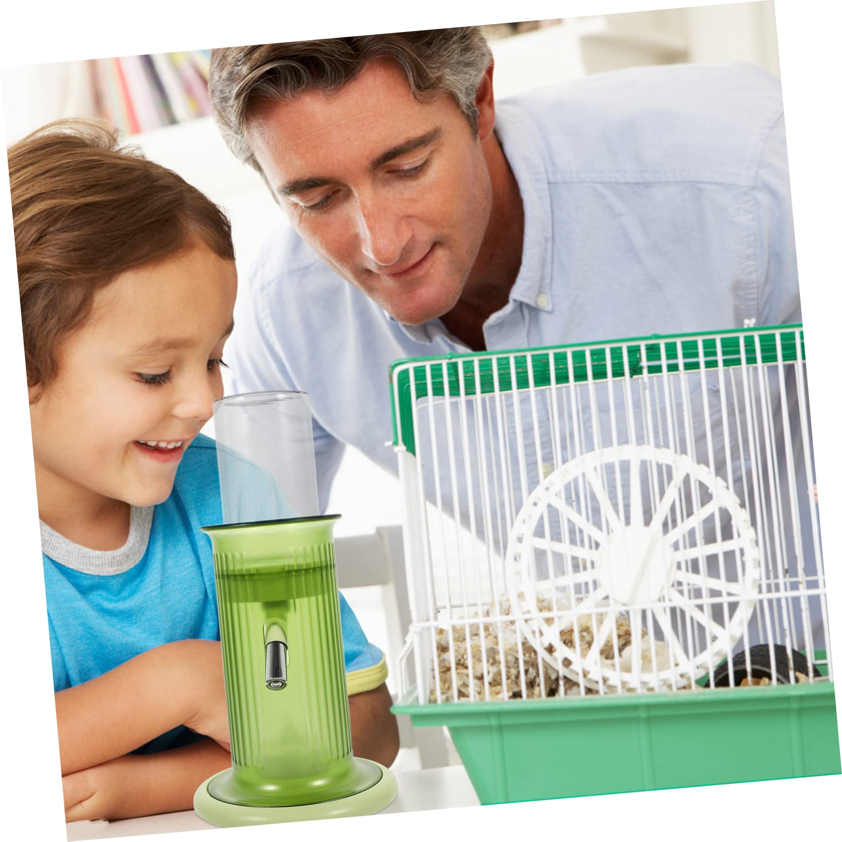 Beaupretty Biberon pour Hamster Automatique Distributeur d'eau Sol Plastique Vert Taille Standard Accessoire Cage Petit Animal Compagnon