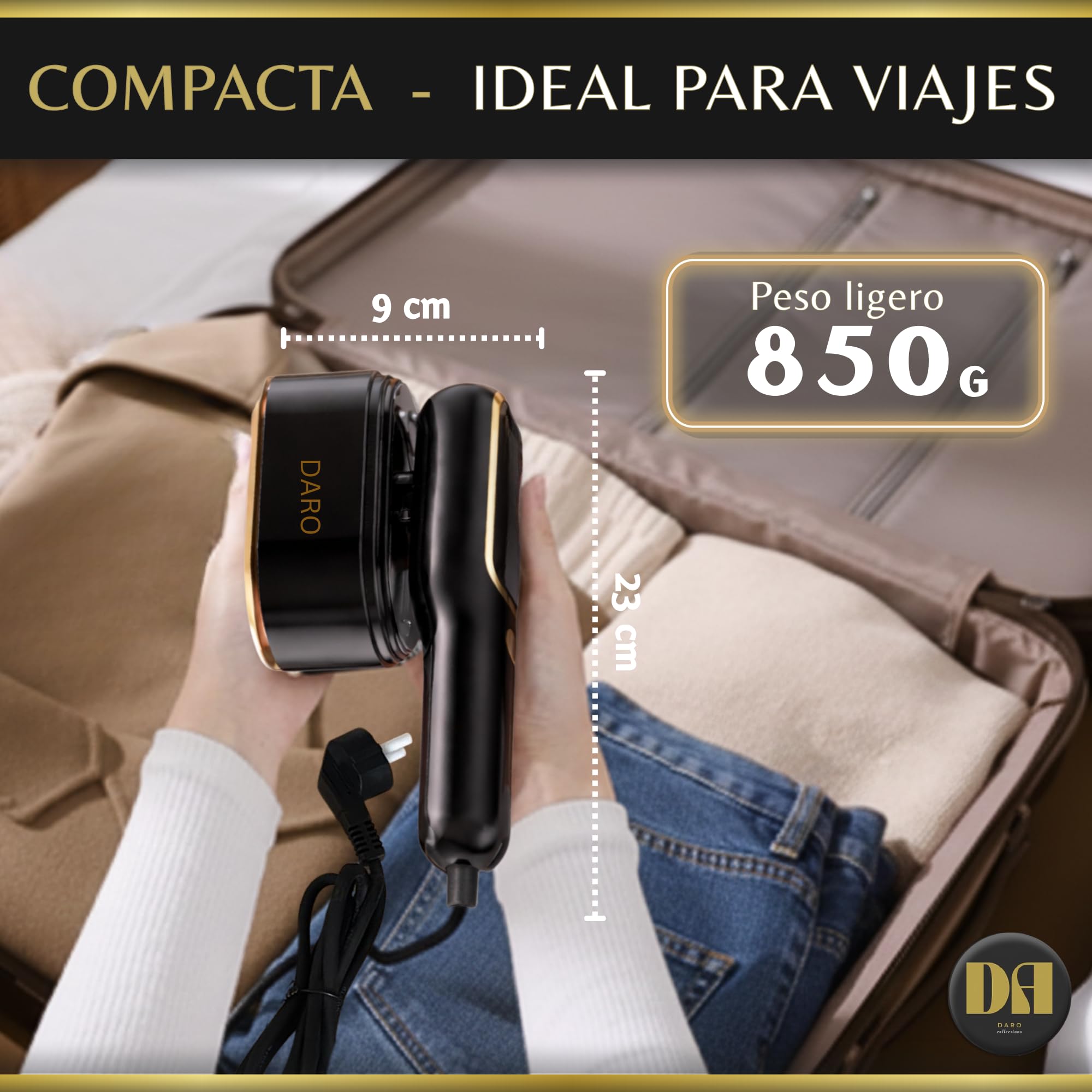 Plancha Vertical Vapor Ropa Viaje 2 en 1 | Vaporizador de Ropa y Plancha de Mano | Uso Vertical y Horizontal | Plancha Vertical Ligera y Compacta | Ideal para Viaje y Hogar.