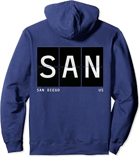 SAN 'San Diego California' Retro Airport Code World Travel Pullover Hoodie