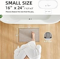 Vista 2 de Bathroom Rugs Non Slip Washable, Super Absorbent Thin Bath Mat Small Quick Dry Low Pile Bathroom Rug, Beige 16"x24