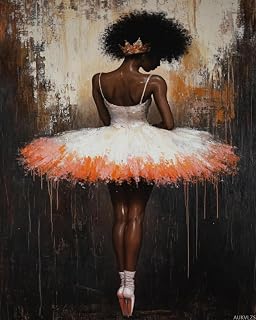 AUKVLZS Black Ballerina Woman Paint by Numbers Kit for Adults, Modern Aesthetic Paint by Number on Canvas, Abstract Art Digital Oil Painting Kits Suitable for Home Wall Decoration Gift 16"x 20"
