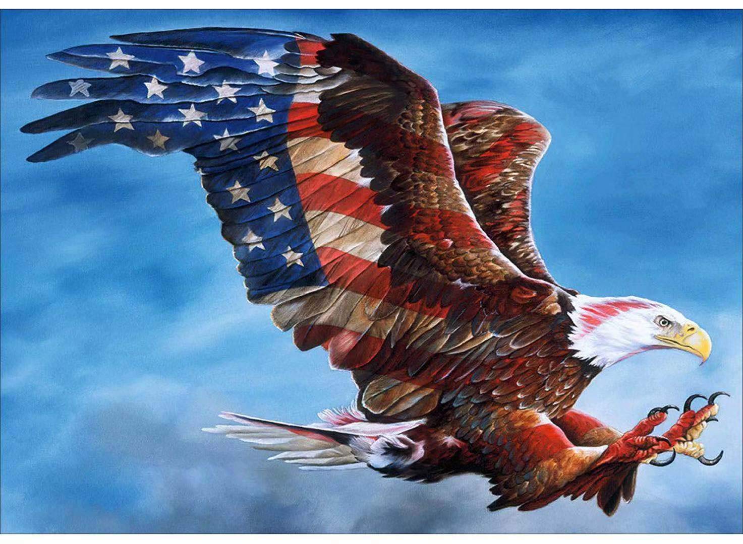 5D Diamond Painting Kits for Adults Kids, American Eagle Full Drill Diamond Embroidery Dotz Art Craft for Home Wall Decor