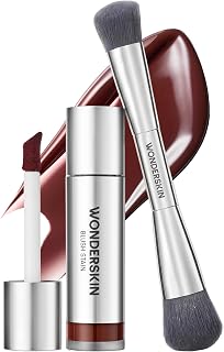 Wonderskin Beauty Essentials Set, Liquid Blush Stain in Toasty and Dual-Ended Blush & Contour Brush