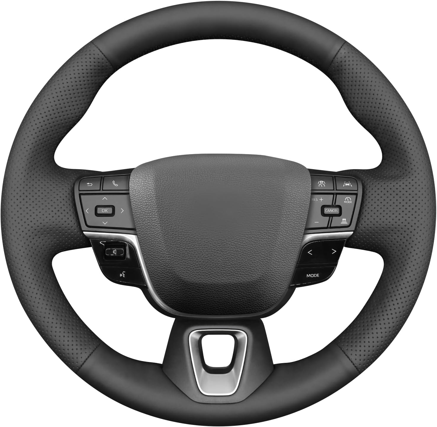 MEWANT Custom Hand-Stitched Steering Wheel Cover Fit for Toyota 2025 Camry LE Leather Steering Wheel Wrap DIY Hand Sewn Interior Accessories