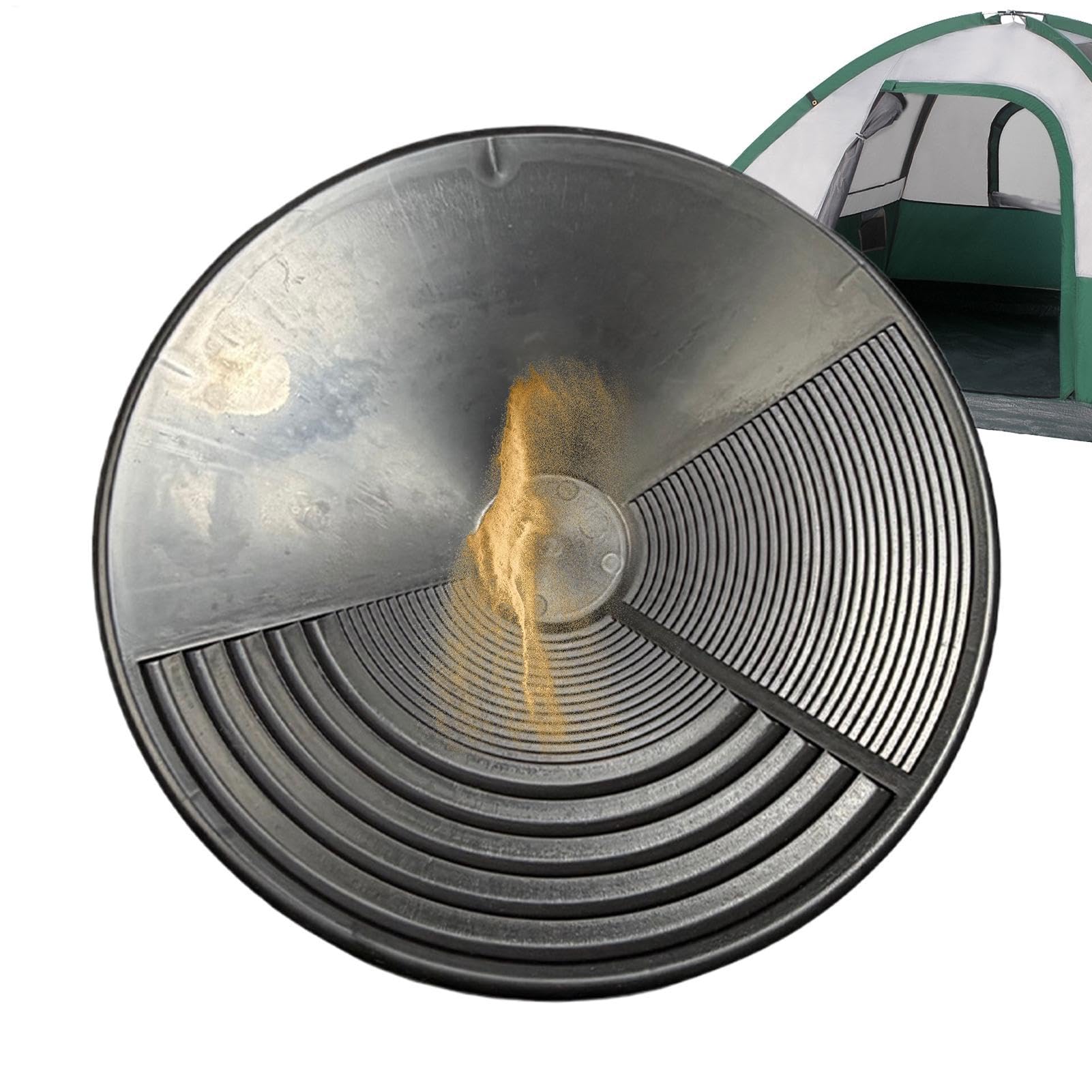 Padella per lavaggio oro, 3 scanalature, filtro per carichi pesanti, padelle dorate per prospezione, per adulti cacciatori di tesori e principianti per l'uso all'aperto su fiumi, torrenti