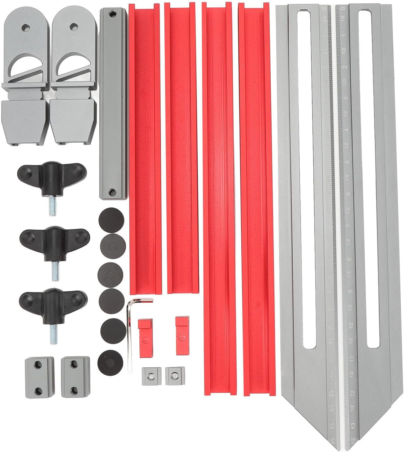 ViaGasaFamido Stair Tread Template Tool Stair Measuring Scribe Tool Aluminum Alloy Foldable for Precise Measurements of Stair Treads Frames Shelf Project Layout