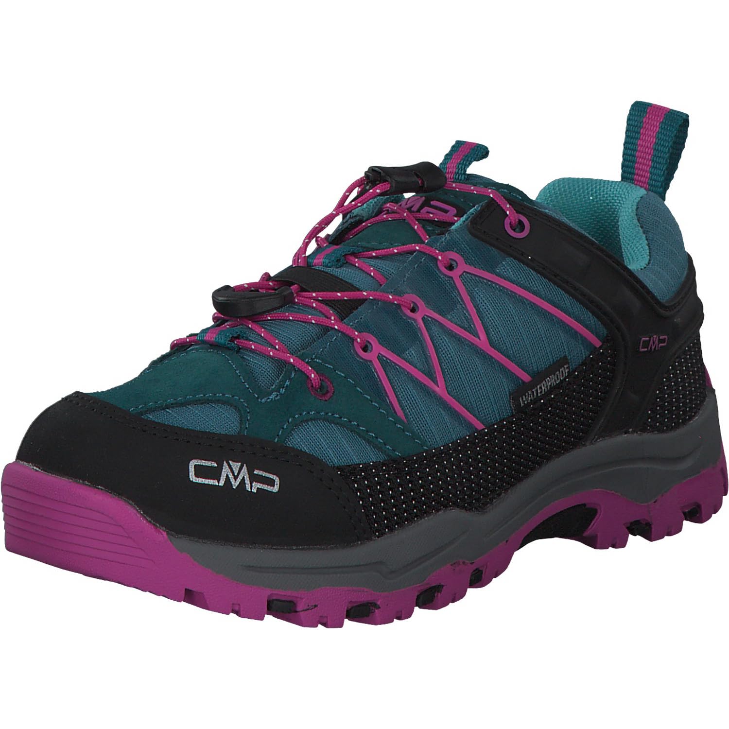 CMP Kids Rigel Low Trekking Shoes WP Mixte Enfant Chaussures de randonnée, Bleu Turquoise Turquoise Lake Acqua, 30 EU