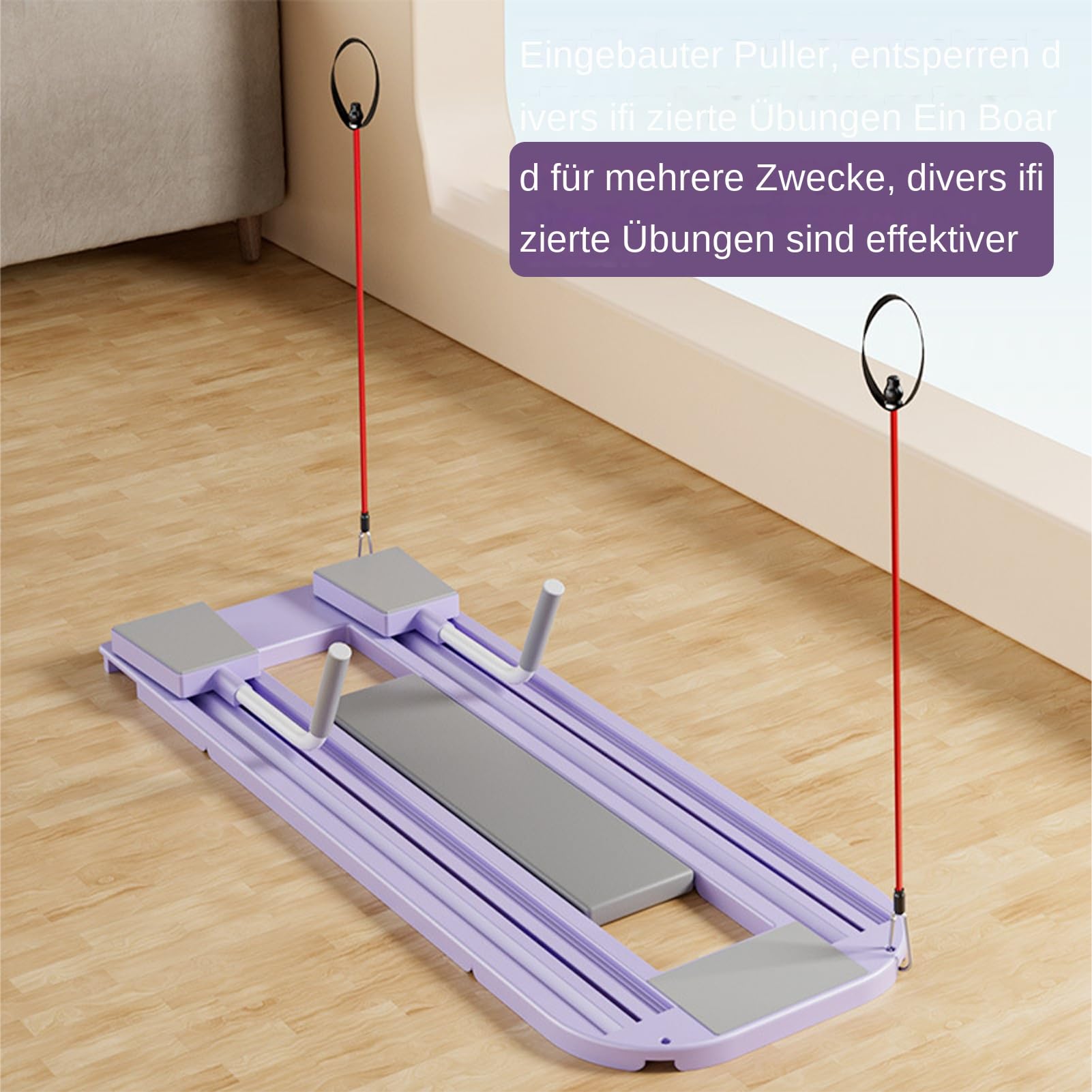 Fitness Board mit Widerstandsschnur 4-in-1 Bauchroller | Schienengleit Home Fitness Plattform für Erwachsene Männer Frauen Sportler Heimtraining Ganzkörper Krafttraining