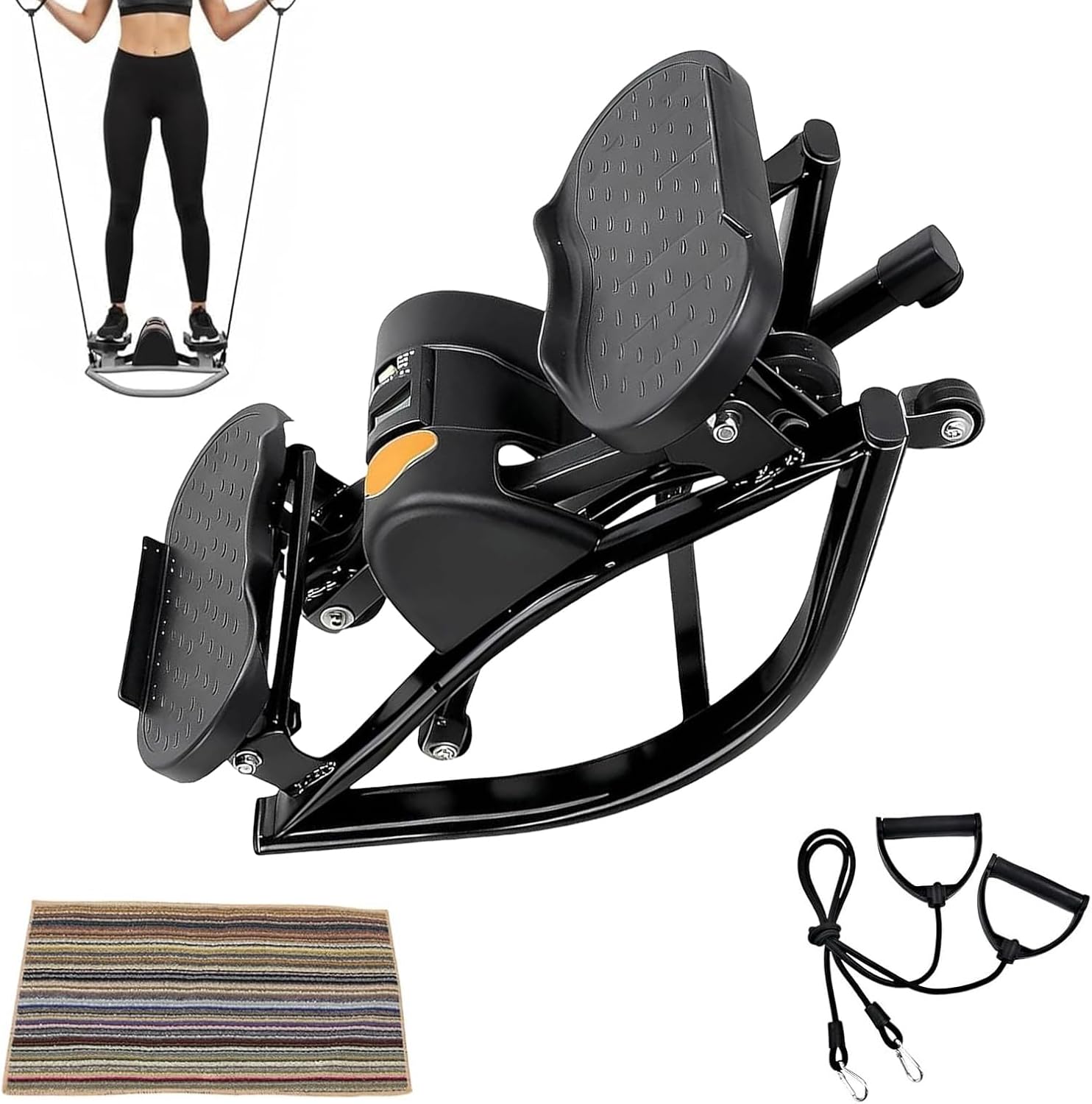 Rock Stepper Side to Side, Mini Rock Stepper Machine for Exercise at Home - with Digital Display, Workout Machine for Legs & Glutes, Rock Stepper for Home No Assembly Required