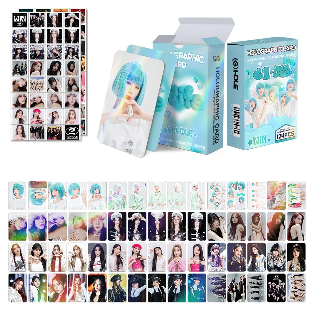 CHENGLI 124pcs Kpop (G) I-DLE Cards, (G) I-DLE Photo Cards (G) I-DLE Album Cards, Mini Photo Cards Album Set For Fans