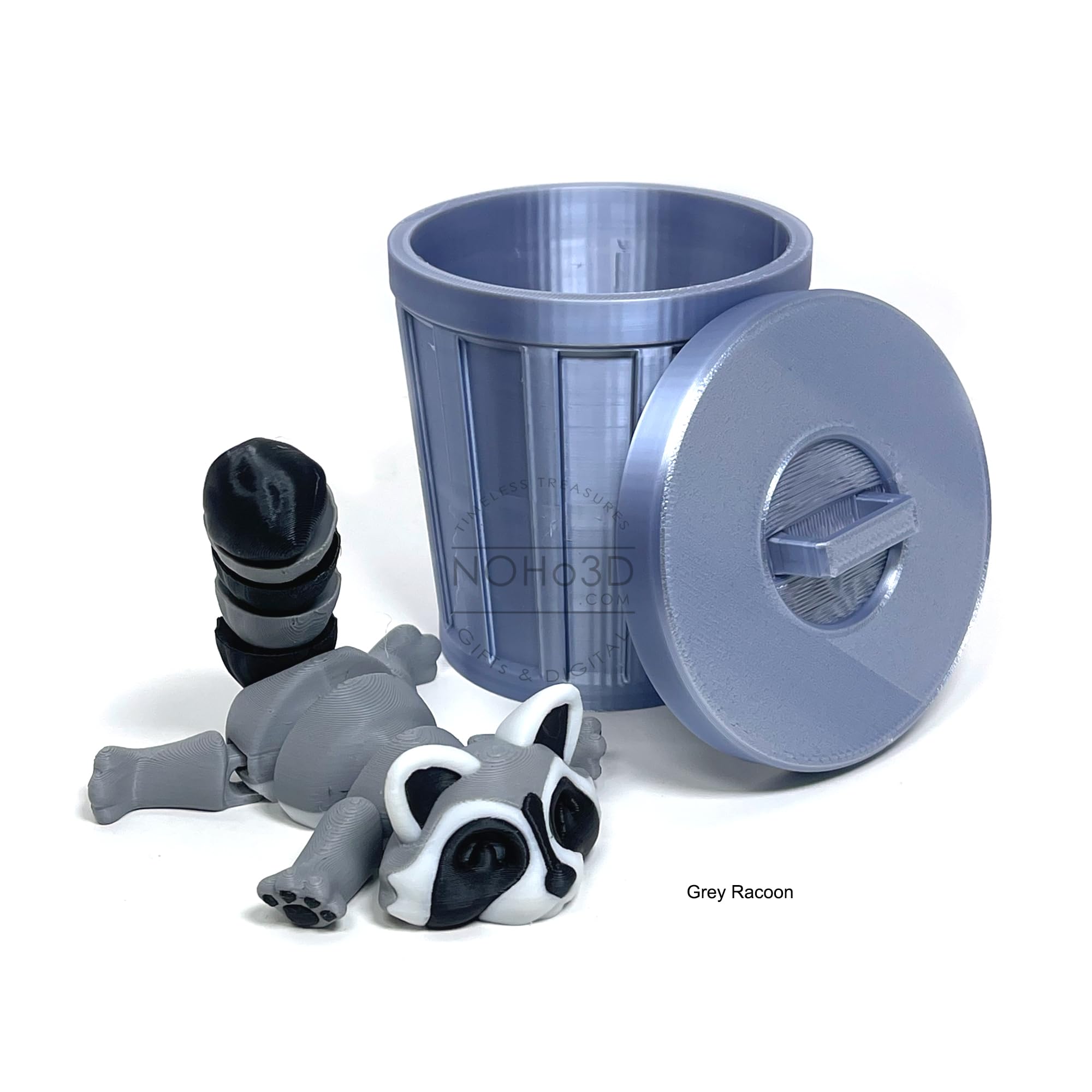 Amazon.com: 2pcs Articulated Racoon with Trash Can, 3D