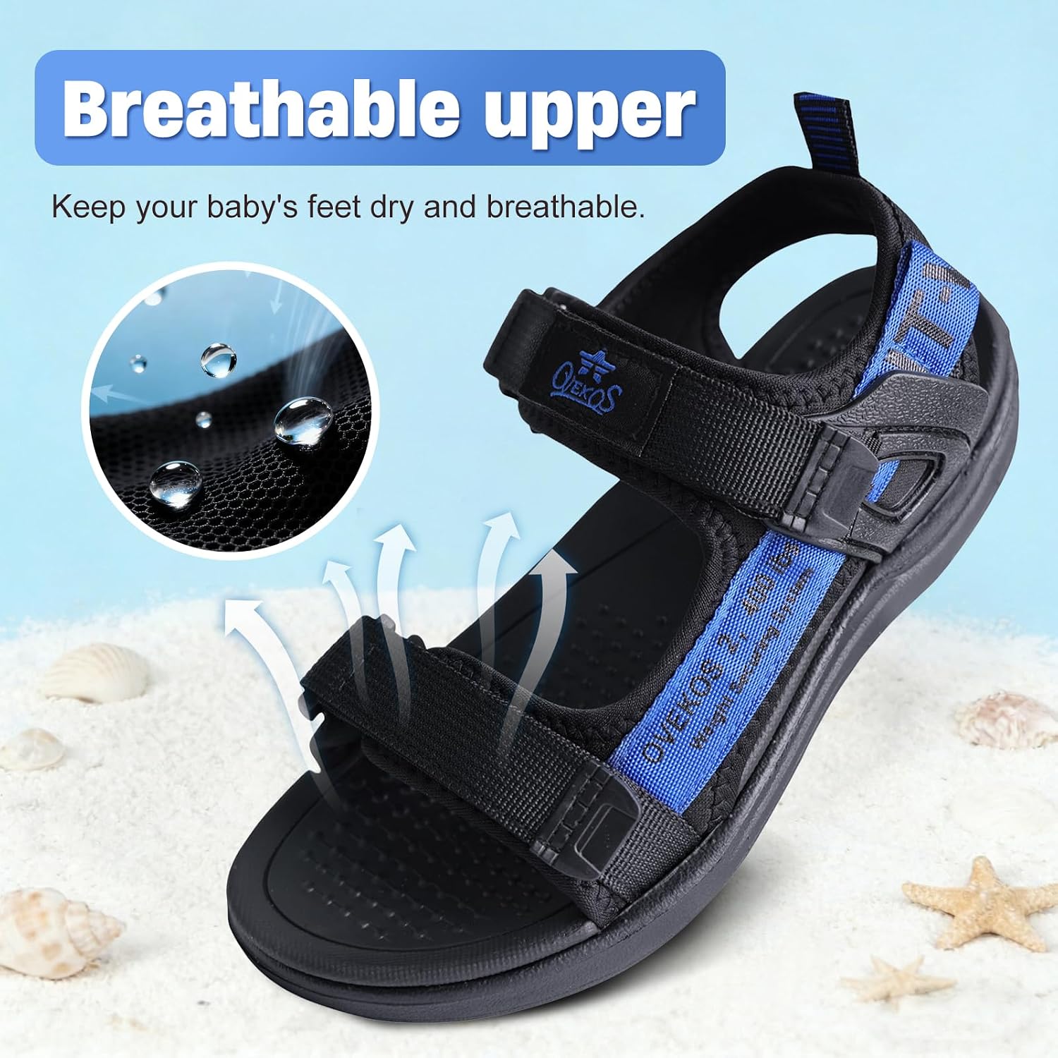 Boys Sandals Kids Open toe Athletic Sport Sandals Adjustable Strap Summer Outdoor Hiking Beach Water Shoes for Little Big Kid
