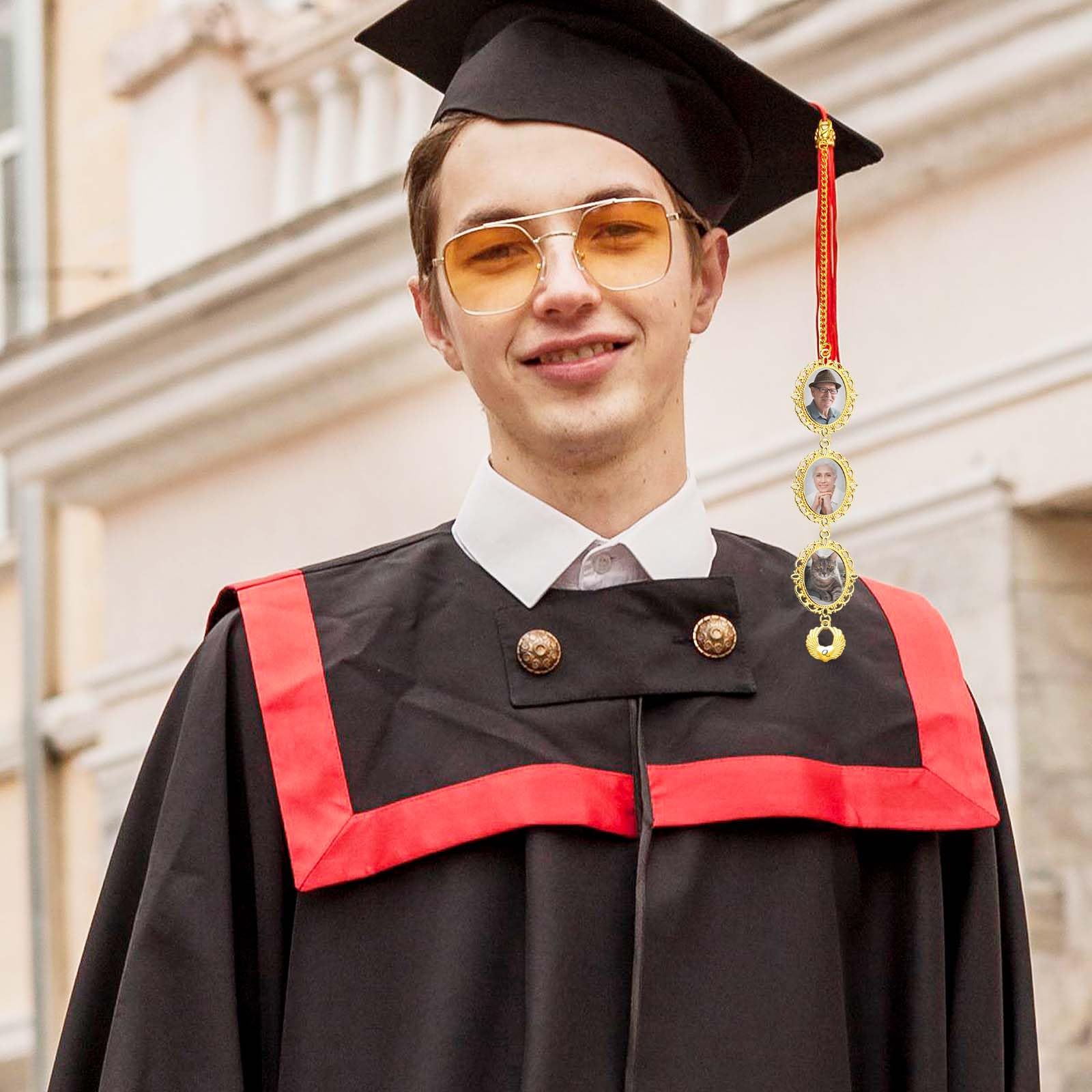 LOFART Custom Memorial Graduation Tassel Photo Charm 2025 Tassels Personalized Memory Tassel Picture for Graduation Cap 2025 Graduate Gifts for Family Lovers Friends Classmates