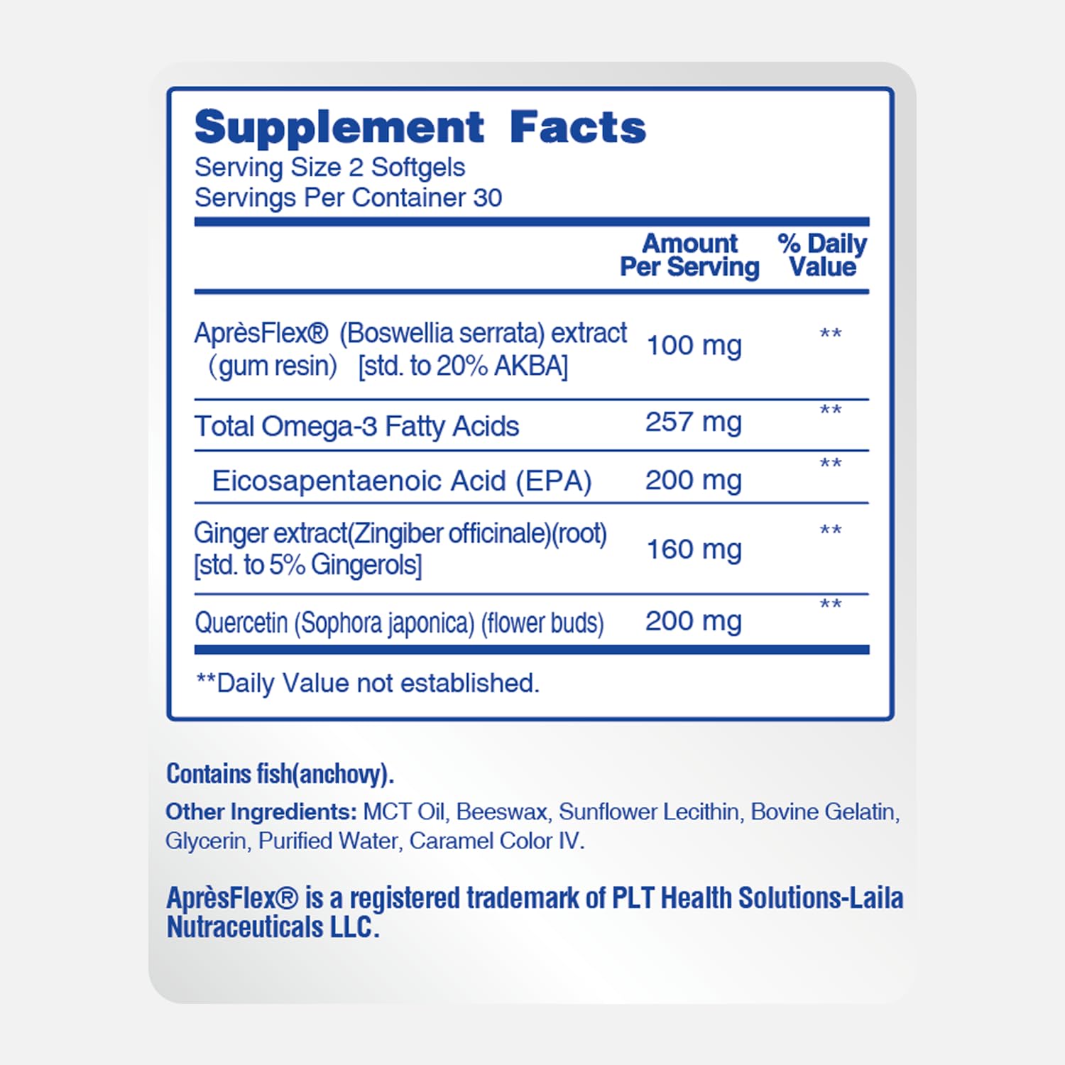 Joint Support Supplement, ApresFlex Boswellia, EPA, Quercetin, 60 Softgels — Amazon image 8