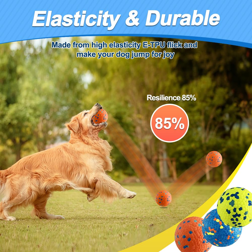 Mankoda Pelotas para Perros, Juguetes de Pelota de Tenis para masticadores agresivos, Juguetes duraderos para Masticar para la dentición para Perros, Juguete de Agua de 3 Pulgadas de diámetro, Bolas