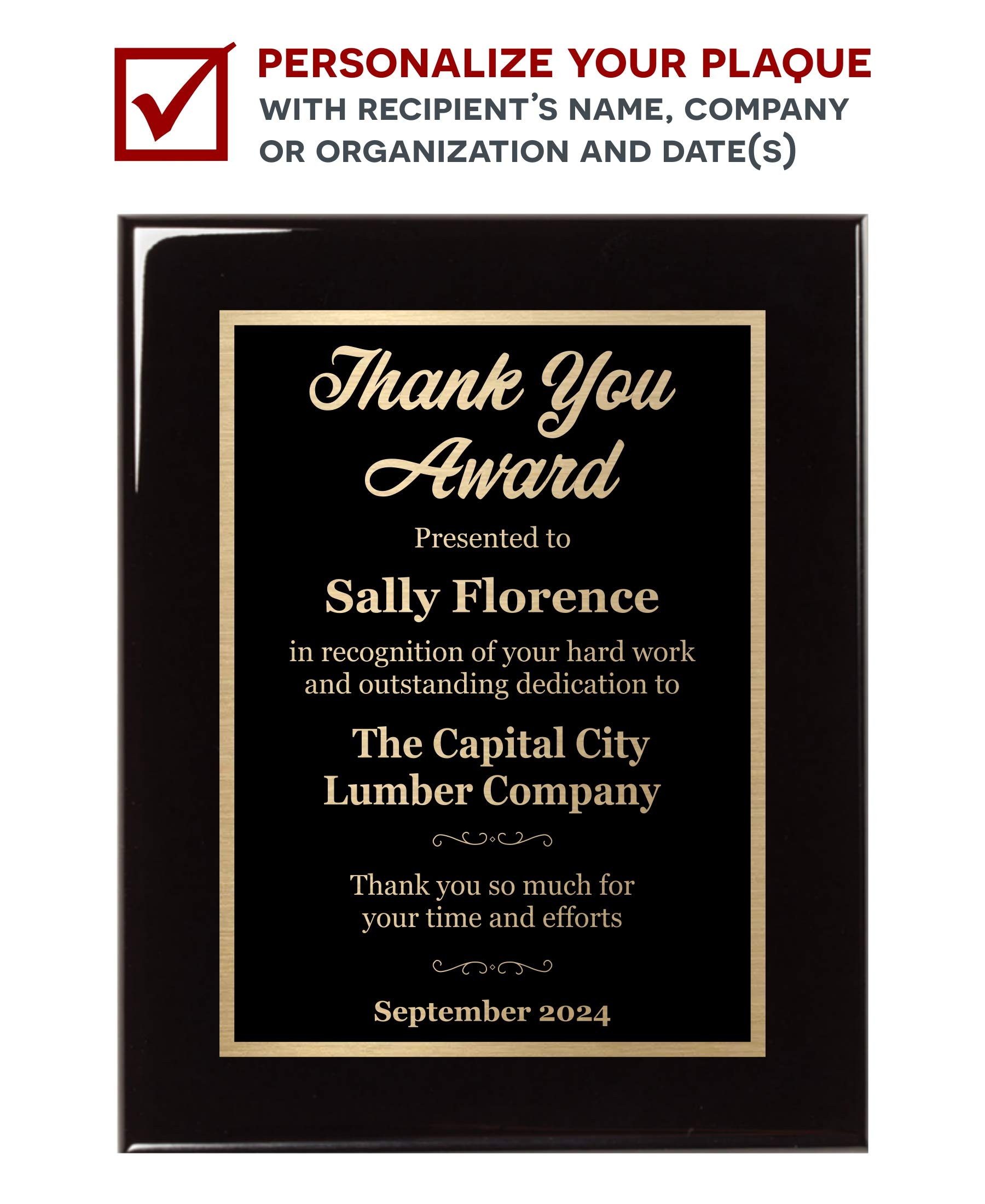 Espa??ol Thank You Award Plaque - 8x10 Inch Customizable Recognition Plaque