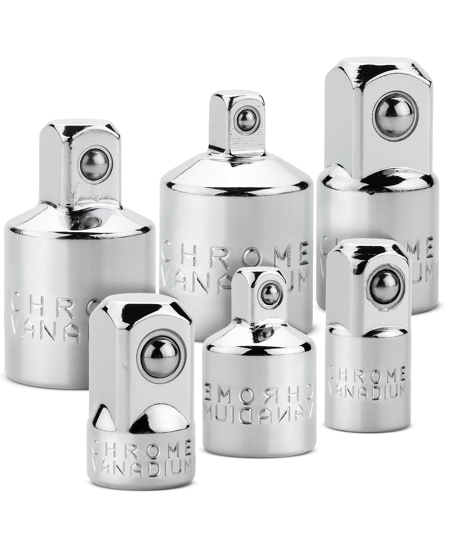 DIANZHU Impact Socket Adapter and Reducer Set, 6 pcs, Silver, 1/4", 3/8", 1/2"-picture-29