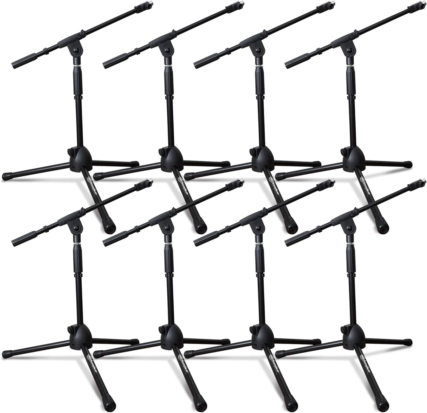 AxcessAbles MS-101L Low Profile Microphone Stand with Boom (8-Pack)