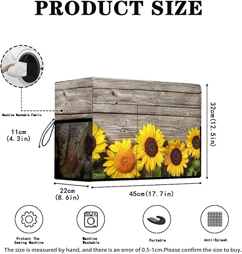 Miniatura 53 de Mumeson Cubierta antipolvo para máquina de coser de gatos negros con flores, para la mayoría de máquinas de coser estándar, plegable, duradera