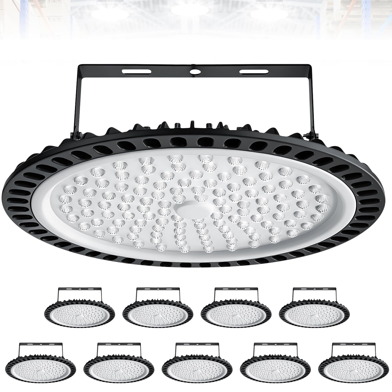 LED High Bay Light 500W UFO 6000K 50 000LM Industrial Lighting IP65 Waterproof Commercial Bay Light Warehouse Lights