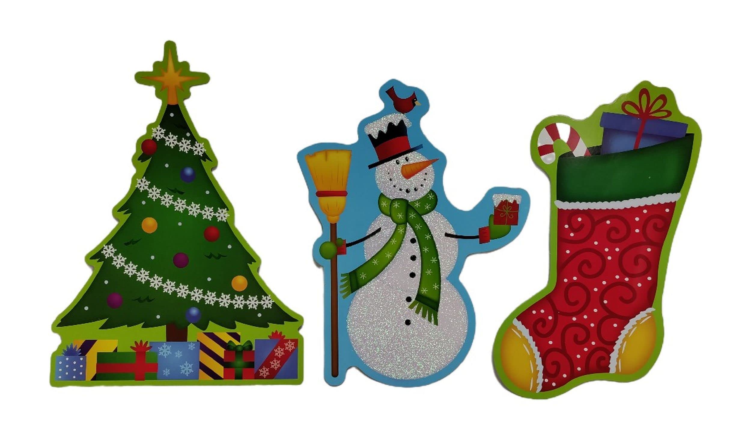 PMS Weihnachtsdekoration aus Karton, 2 x Glitzer, PBHC, 6 Stück
