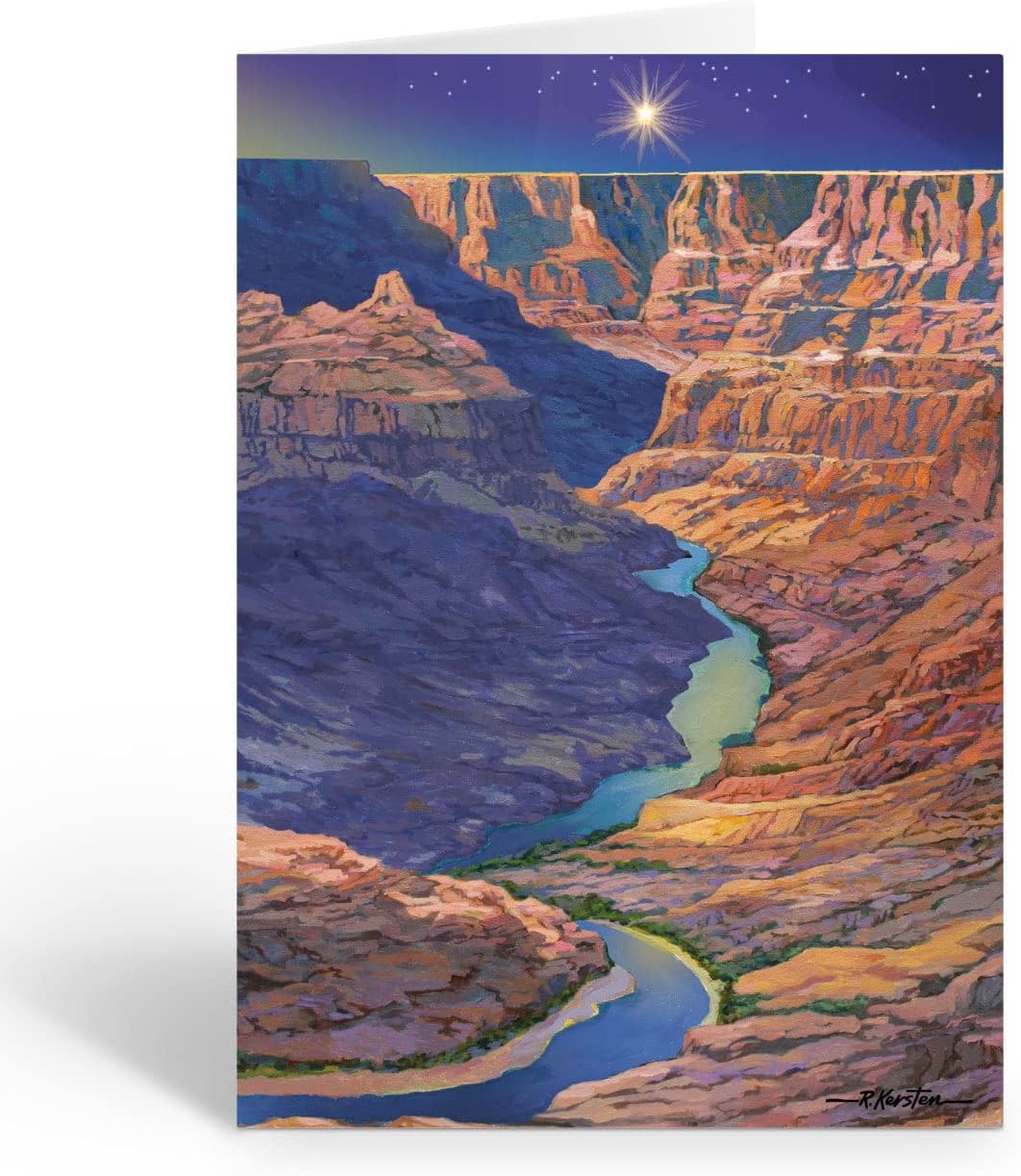 Stonehouse Collection | Grand Canyon Christmas Card | 24 Custom Western Cards & Envelopes | Arizona Southwest Cards (Personalized)