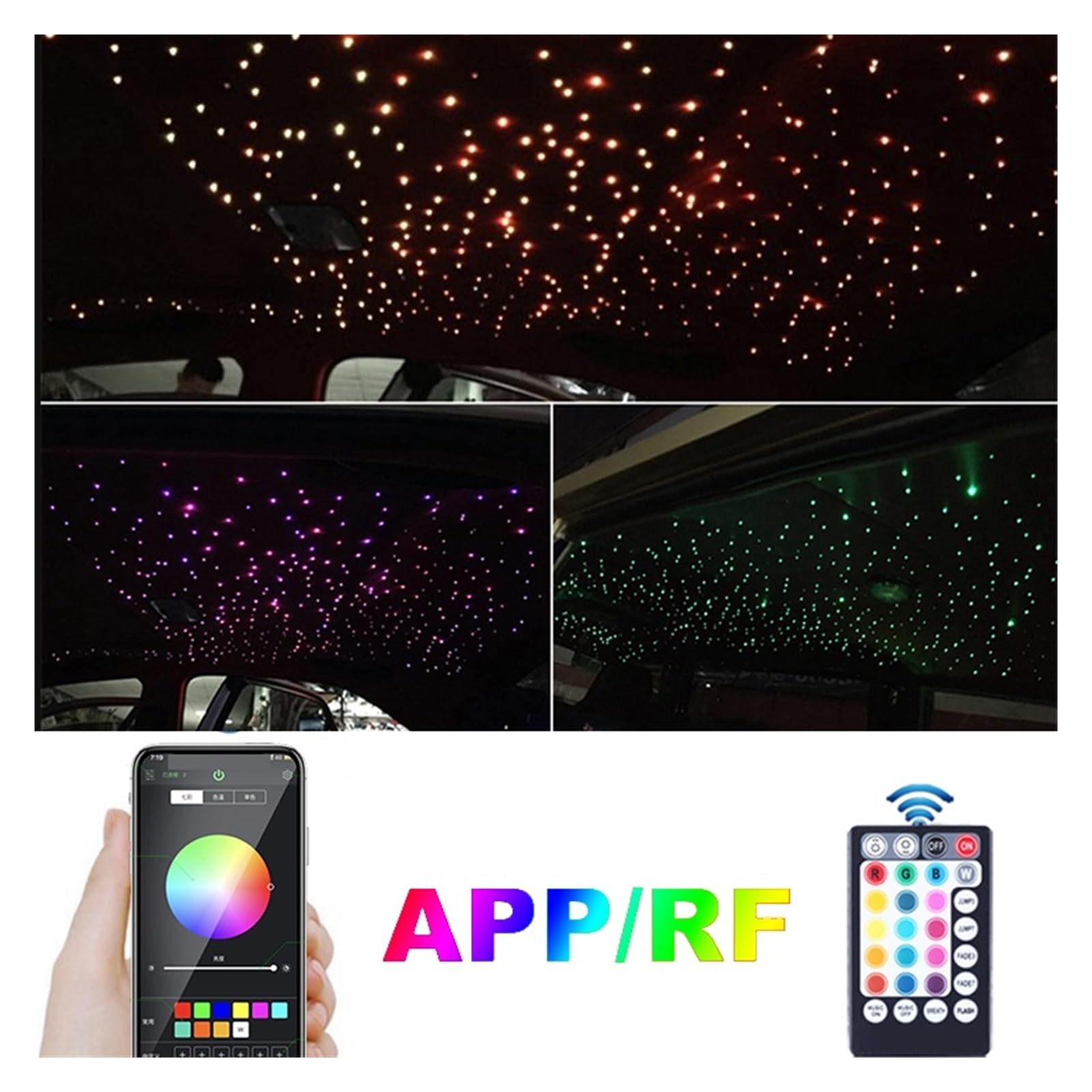 Akcesoria Do Podsufitki Z Reflektorami Samochodowy 12w Gwiazda Samochodu Oświetlenie Dachowe LED Gwiaździste Niebo Lampy Sufitowe Dekoracja Samochodu Lampa Samochodowa Oświetlenie Światłowodowe Sterow
