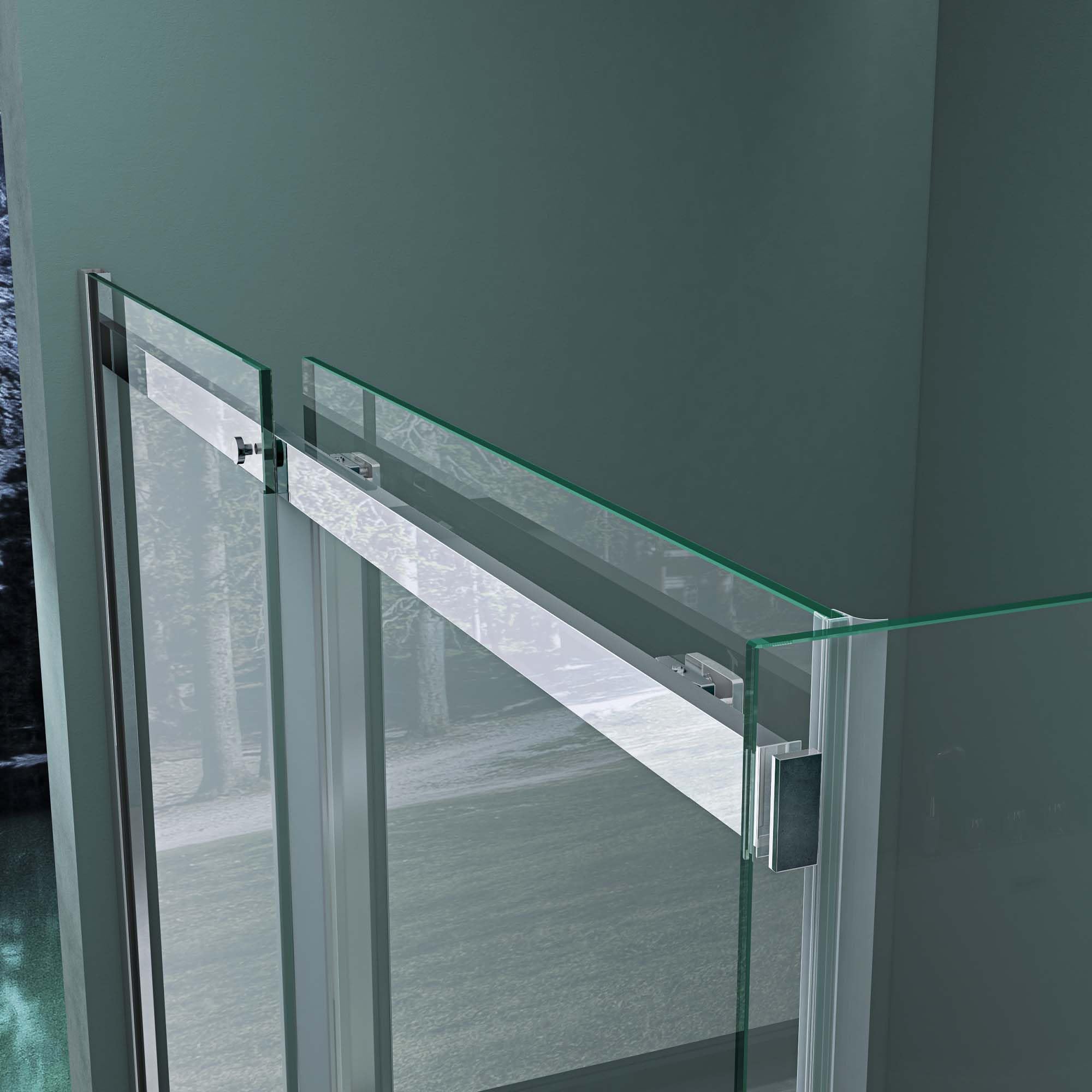 Mai & Mai Duschkabine Duschabtrennung 90x140cm Eckeinstieg | Eck-Dusche mit Schiebetür, 8mm Sicherheitsglas mit NANO Ravenna18K