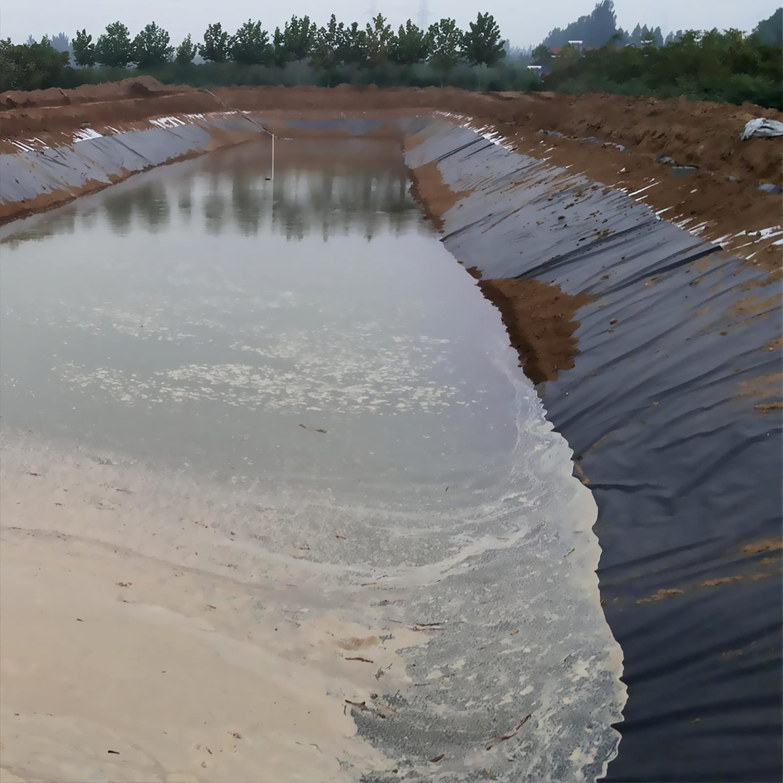Revestimiento de estanque de 9,8 x 13,1 pies, revestimiento de estanque de polietileno de alta densidad negro para cascada, estanques y estanques de peces y jardines de agua