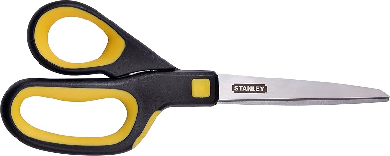 Tijera ergonómica multiusos Stanley de 8 pulgadas (SCI8EST-YLW), amarillo/negro