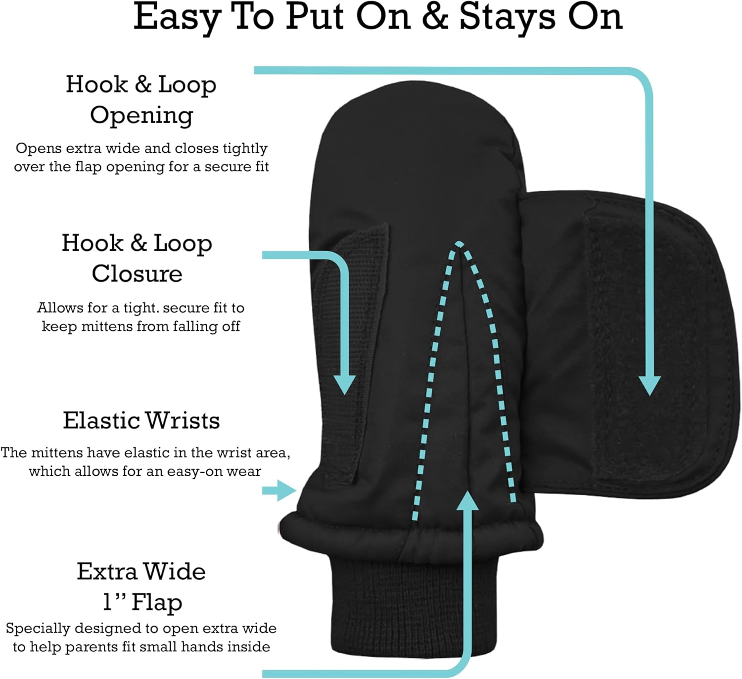 N'Ice Caps Kids Waterproof Snow Mittens Cold Weather Thinsulate Insulated - Image 3