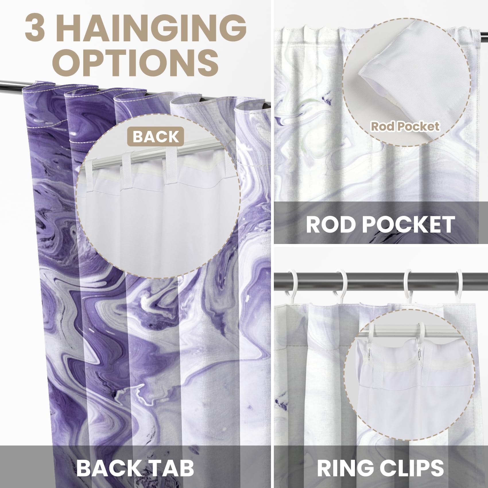 Kzzfqxb 117x138cm Rod Pocket Curtains 2 Panels - Image 4