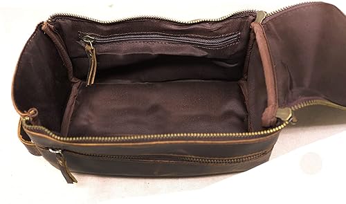 Miniatura 5 de Neceser de cuero genuino para hombre, impermeable, kit Dopp, bolsas de afeitar y aseo para viajes, padrinos de boda, regalo para hombres y mujeres,