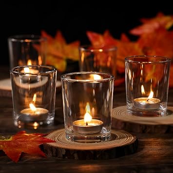 DARJEN 60 Pcs Votive Candle Holders Clear Tea Lights Candle Holder