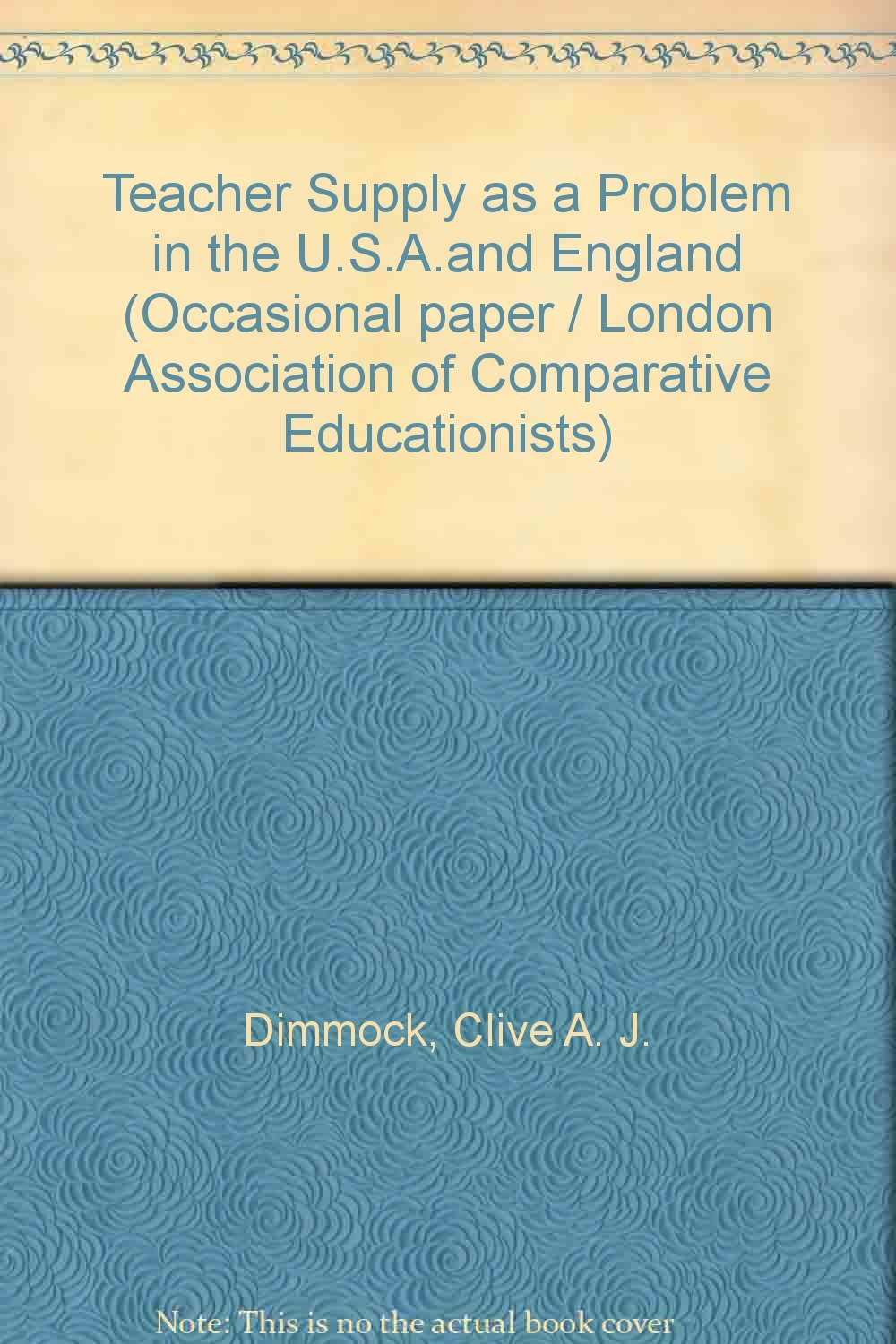 Buy Teacher Supply As A Problem In The U S A and England Online At