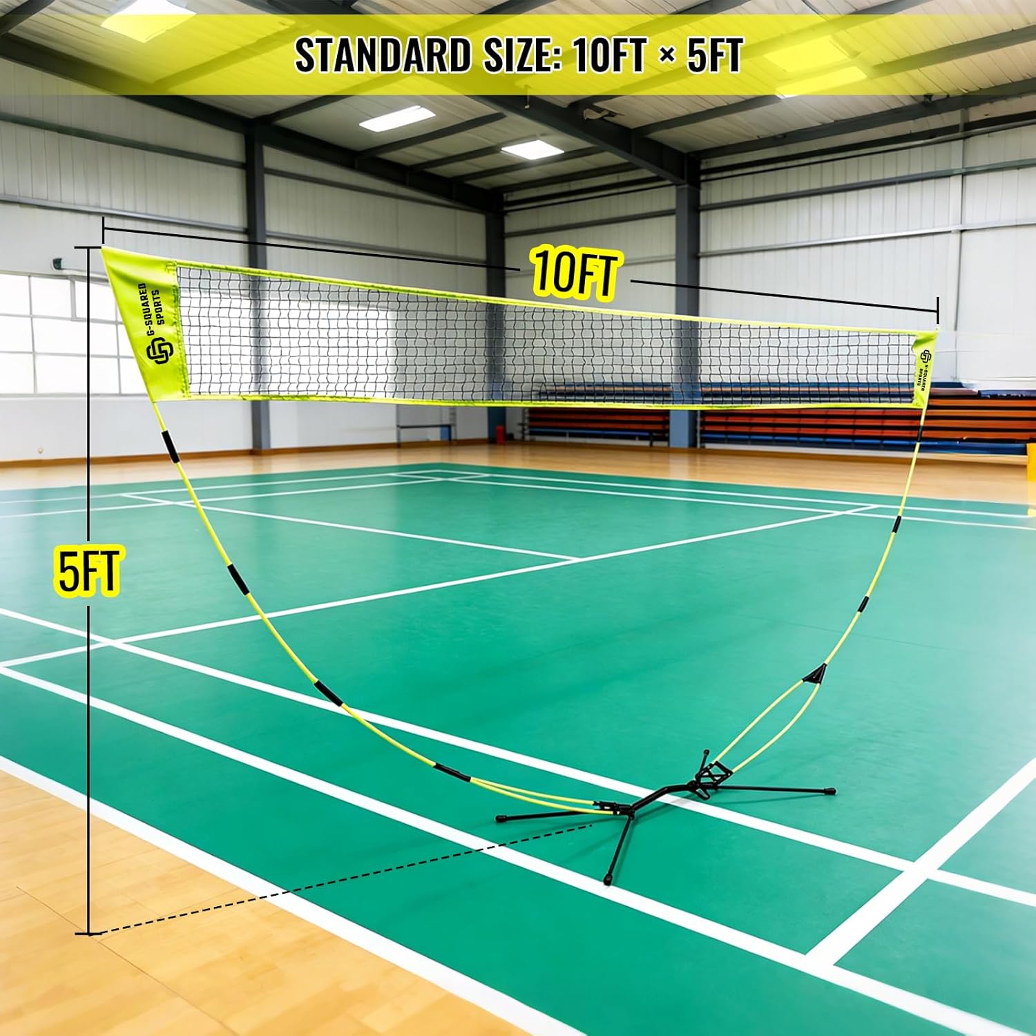 10X5FT Portable Badminton Net Set, Foldable & Easy Setup, Standard Height for Professional Competition & Training, Lightweight with Carry Bag, Suitable for Backyard, Park, Indoor & Outdoor