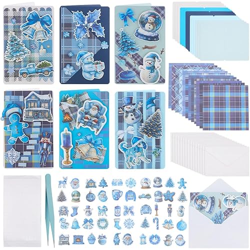 FREEBLOSS 15 Set DIY Card Making Kit for Adults Winters Card Making Kit DIY Handmade Greeting Card Kit Perfect for Christmas Gift Cards for Birthday Wedding Congratulation